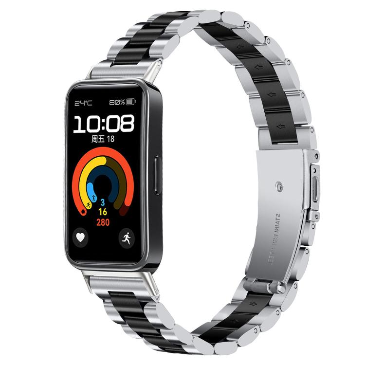 Cinturino sottile in acciaio inossidabile con tre perline per orologio., For Huawei Band 11 / Band 11 Pro