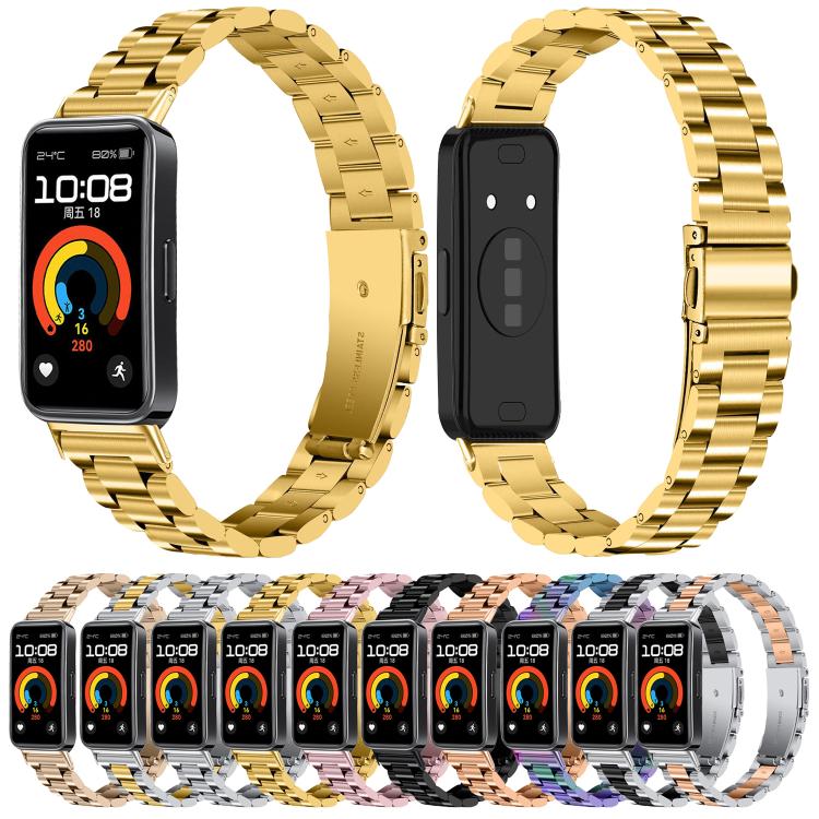 Cinturino sottile in acciaio inossidabile con tre perline per orologio., For Huawei Band 11 / Band 11 Pro