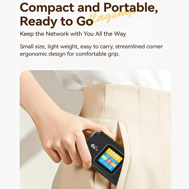 Router hotspot mobile 4G LTE portatile MF967B-E con display a colori, WiFi6 a 300 Mbps, versione eurasiatica., MF967B-E