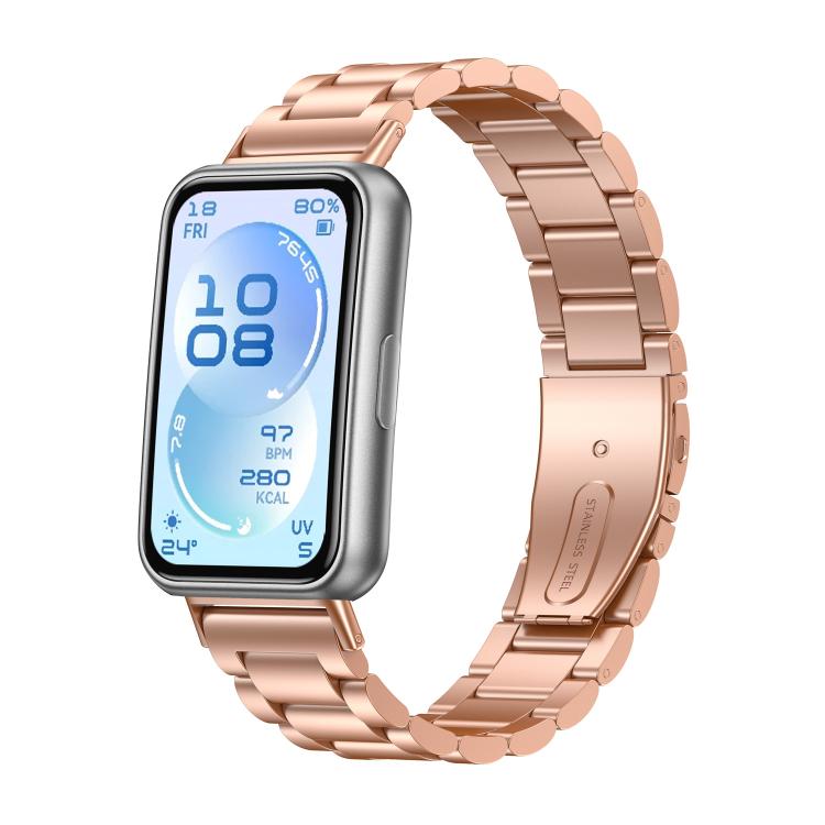 Cinturino per orologio in metallo di acciaio inossidabile con tre perline, For Huawei Band 11 / Band 11 Pro