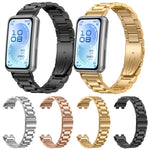 Cinturino per orologio in metallo di acciaio inossidabile con tre perline, For Huawei Band 11 / Band 11 Pro