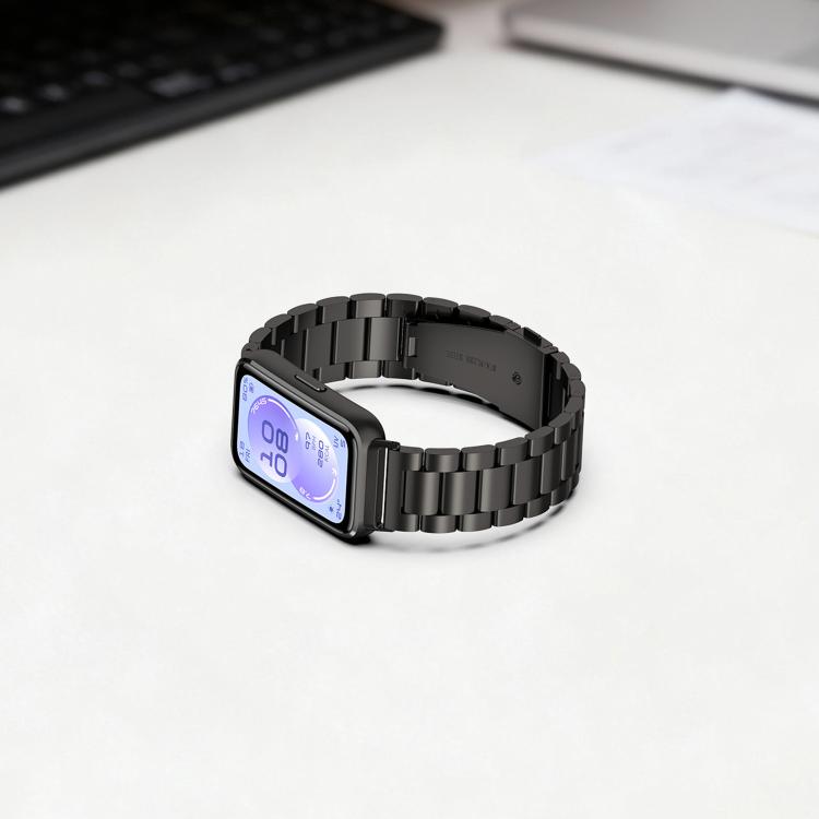 Cinturino per orologio in metallo di acciaio inossidabile con tre perline, For Huawei Band 11 / Band 11 Pro