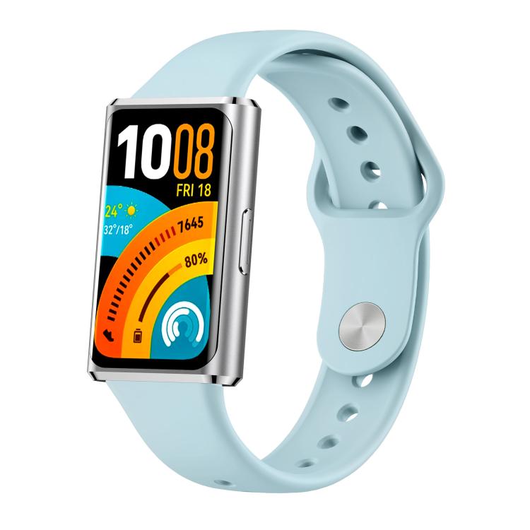 Cinturino per orologio in silicone tinta unita con fibbia inversa lucida, For Huawei Band 11 / Band 11 Pro