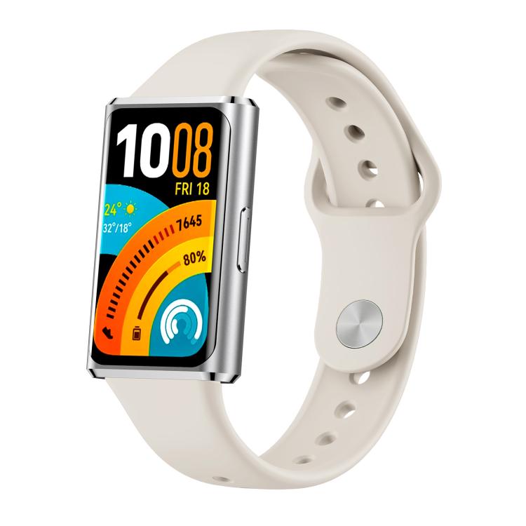Cinturino per orologio in silicone tinta unita con fibbia inversa lucida, For Huawei Band 11 / Band 11 Pro