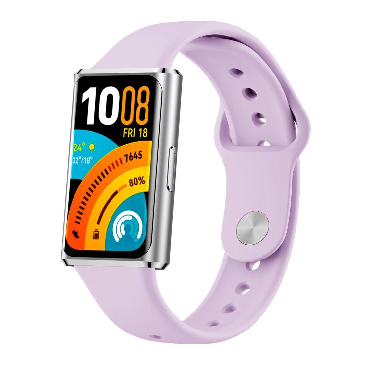 Cinturino per orologio in silicone tinta unita con fibbia inversa lucida, For Huawei Band 11 / Band 11 Pro