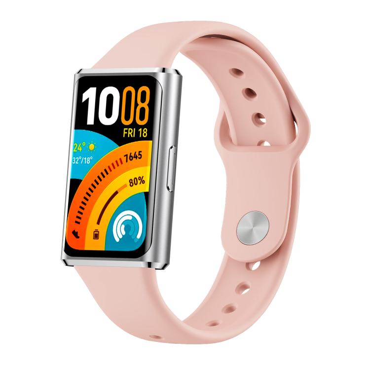 Cinturino per orologio in silicone tinta unita con fibbia inversa lucida, For Huawei Band 11 / Band 11 Pro