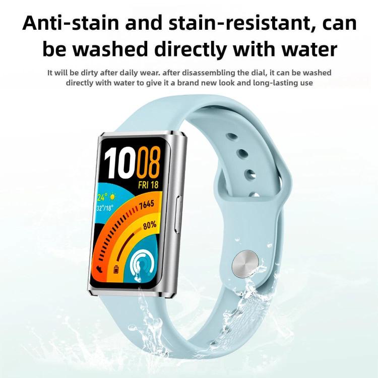 Cinturino per orologio in silicone tinta unita con fibbia inversa lucida, For Huawei Band 11 / Band 11 Pro