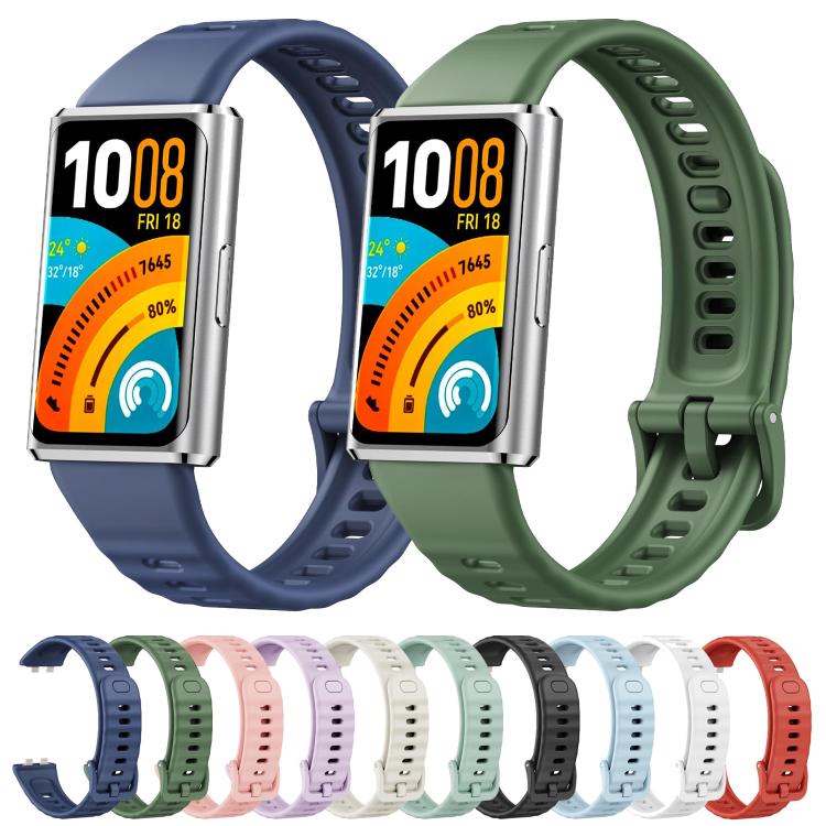Cinturino per orologio in silicone a tinta unita con texture concava, For Huawei Band 11 / Band 11 Pro