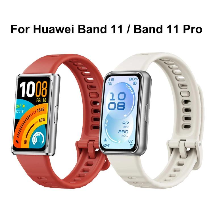 Cinturino per orologio in silicone a tinta unita con texture concava, For Huawei Band 11 / Band 11 Pro