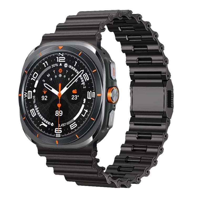 Cinturino per orologio in acciaio inossidabile con chiusura magnetica e motivo a onde oceaniche., For Samsung Galaxy Watch Ultra 2025 / Ultra 47mm