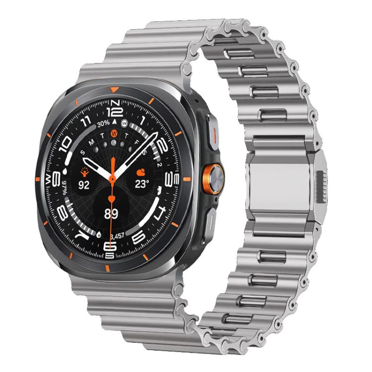 Cinturino per orologio in acciaio inossidabile con chiusura magnetica e motivo a onde oceaniche., For Samsung Galaxy Watch Ultra 2025 / Ultra 47mm