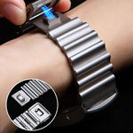 Cinturino per orologio in acciaio inossidabile con chiusura magnetica e motivo a onde oceaniche., For Samsung Galaxy Watch Ultra 2025 / Ultra 47mm