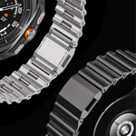 Cinturino per orologio in acciaio inossidabile con chiusura magnetica e motivo a onde oceaniche., For Samsung Galaxy Watch Ultra 2025 / Ultra 47mm