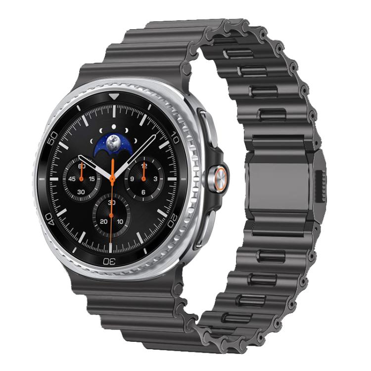 Cinturino per orologio in acciaio inossidabile con chiusura magnetica e motivo a onde oceaniche., For Samsung Galaxy Watch8 / Watch8 Classic