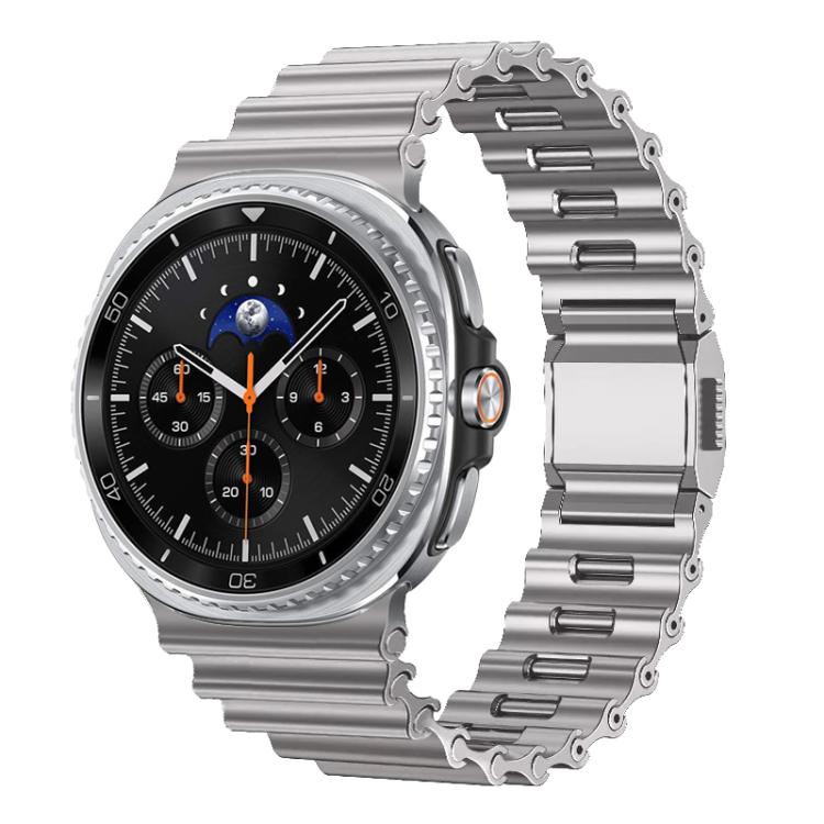 Cinturino per orologio in acciaio inossidabile con chiusura magnetica e motivo a onde oceaniche., For Samsung Galaxy Watch8 / Watch8 Classic