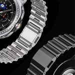Cinturino per orologio in acciaio inossidabile con chiusura magnetica e motivo a onde oceaniche., For Samsung Galaxy Watch8 / Watch8 Classic