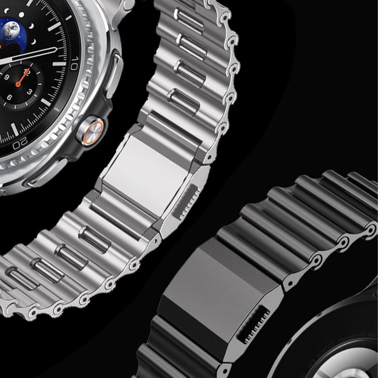 Cinturino per orologio in acciaio inossidabile con chiusura magnetica e motivo a onde oceaniche., For Samsung Galaxy Watch8 / Watch8 Classic