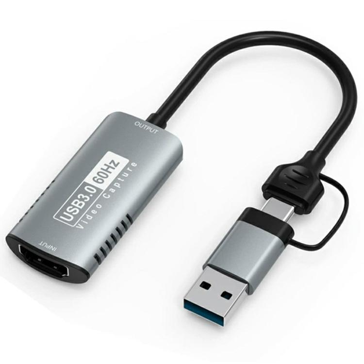 Adattatore di acquisizione HD HU-08A 1080P 60Hz da HDMI a USB 3.0 / Type-C, scheda di acquisizione video 2 in 1, HU-08A