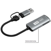 Adattatore di acquisizione HD HU-08A 1080P 60Hz da HDMI a USB 3.0 / Type-C, scheda di acquisizione video 2 in 1, HU-08A