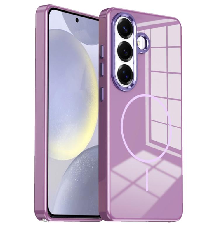 Custodia per telefono magnetica antiurto con pulsanti in metallo galvanizzato., For Samsung Galaxy S24 Ultra 5G, For Samsung Galaxy S24+ 5G, For Samsung Galaxy S24 5G