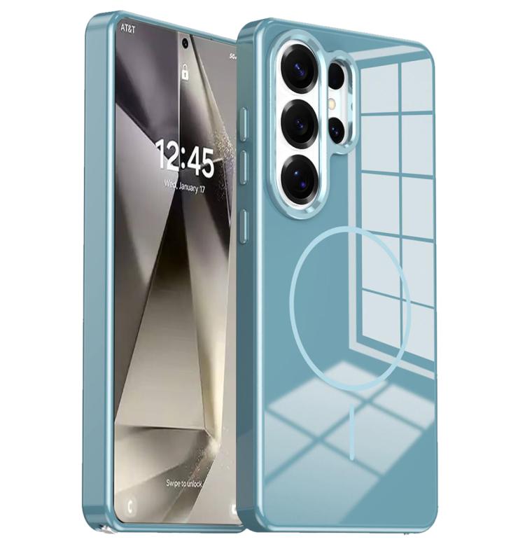 Custodia per telefono magnetica antiurto con pulsanti in metallo galvanizzato., For Samsung Galaxy S24 Ultra 5G, For Samsung Galaxy S24+ 5G, For Samsung Galaxy S24 5G