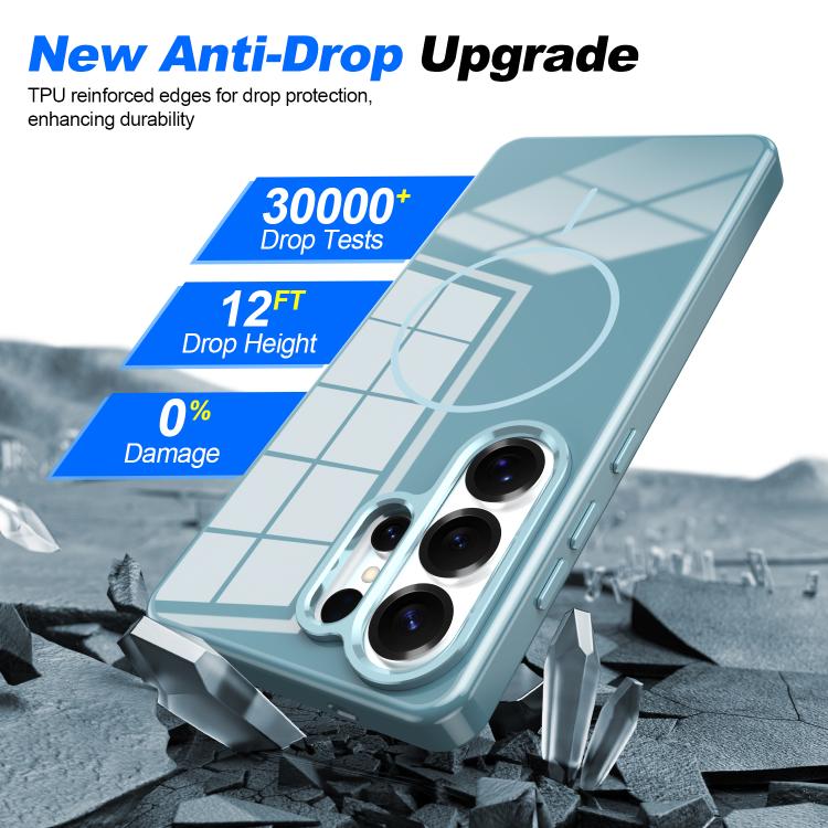 Custodia per telefono magnetica antiurto con pulsanti in metallo galvanizzato., For Samsung Galaxy S24 Ultra 5G, For Samsung Galaxy S24+ 5G, For Samsung Galaxy S24 5G