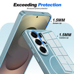 Custodia per telefono magnetica antiurto con pulsanti in metallo galvanizzato., For Samsung Galaxy S24 Ultra 5G, For Samsung Galaxy S24+ 5G, For Samsung Galaxy S24 5G