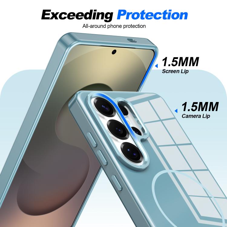 Custodia per telefono magnetica antiurto con pulsanti in metallo galvanizzato., For Samsung Galaxy S24 Ultra 5G, For Samsung Galaxy S24+ 5G, For Samsung Galaxy S24 5G