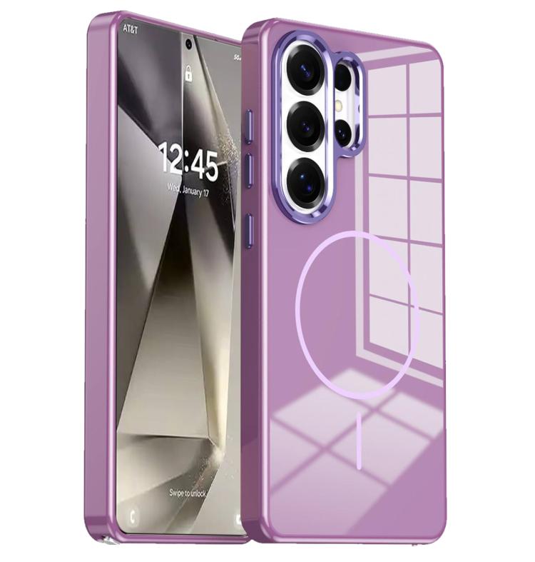 Custodia per telefono magnetica antiurto con pulsanti in metallo galvanizzato., For Samsung Galaxy S24 Ultra 5G, For Samsung Galaxy S24+ 5G, For Samsung Galaxy S24 5G