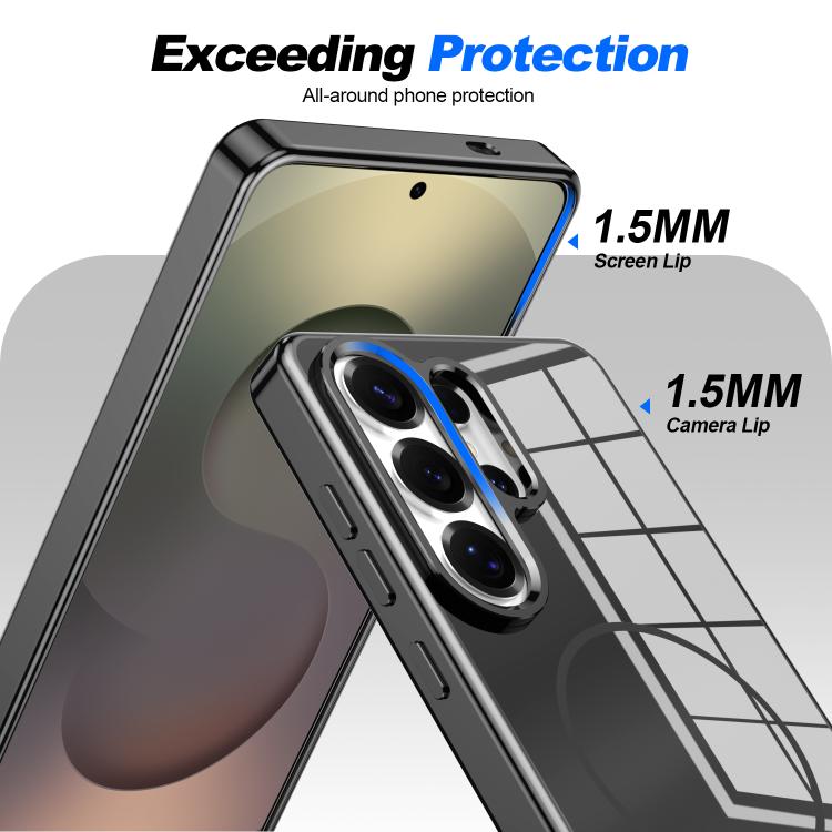 Custodia per telefono magnetica antiurto con pulsanti in metallo galvanizzato., For Samsung Galaxy S26+ 5G, For Samsung Galaxy S26 Ultra 5G, For Samsung Galaxy S26 5G, For Samsung Galaxy S25 5G, For Samsung Galaxy S25+ 5G, For Samsung Galaxy S25 Ultra 5G
