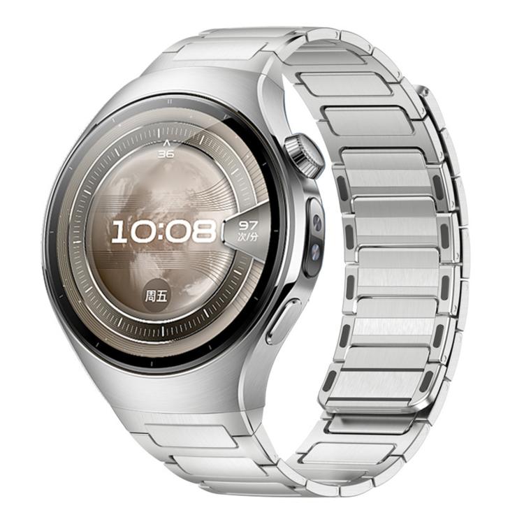 Interfaccia a pulsante, cinturino magnetico a forma di I in acciaio inossidabile., For Huawei Watch 5 46mm