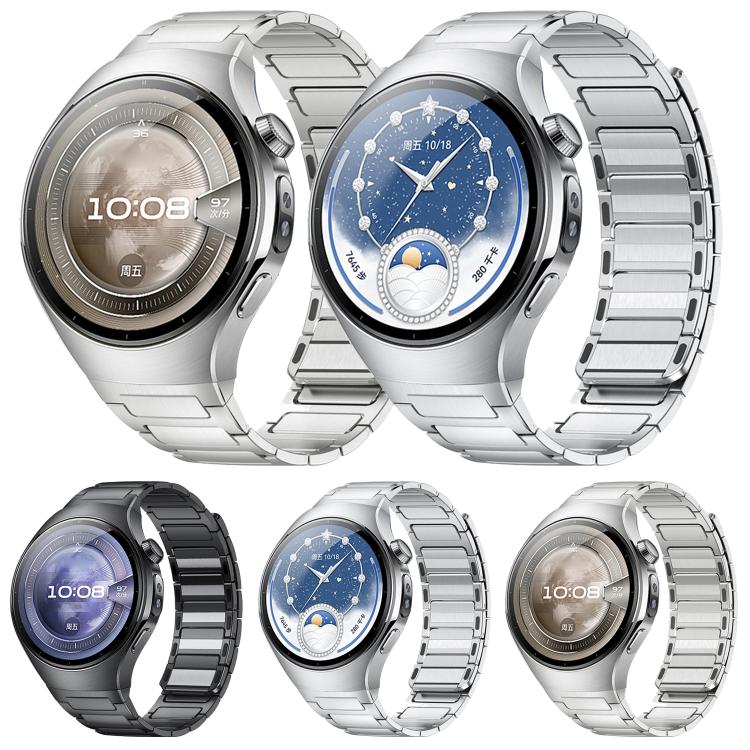 Interfaccia a pulsante, cinturino magnetico a forma di I in acciaio inossidabile., For Huawei Watch 5 46mm