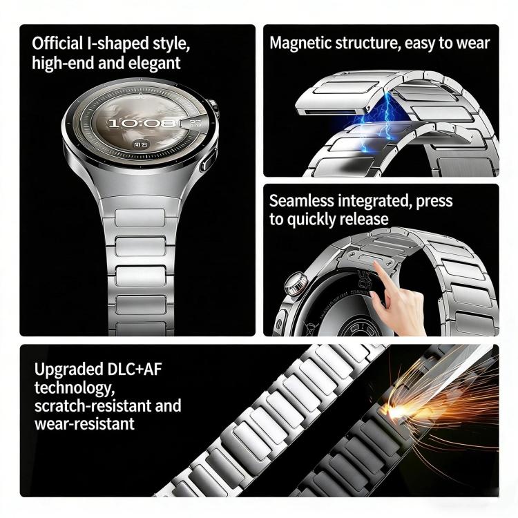 Interfaccia a pulsante, cinturino magnetico a forma di I in acciaio inossidabile., For Huawei Watch 5 46mm