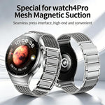 Cinturino per orologio in acciaio inossidabile con chiusura magnetica a pulsante., For Huawei Watch 4 Pro