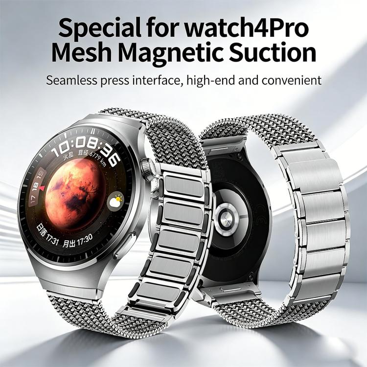 Cinturino per orologio in acciaio inossidabile con chiusura magnetica a pulsante., For Huawei Watch 4 Pro