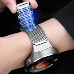 Cinturino per orologio in acciaio inossidabile con chiusura magnetica a pulsante., For Huawei Watch 4 Pro