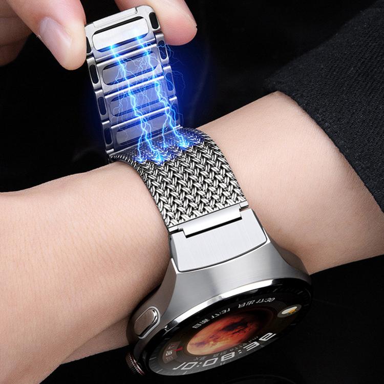 Cinturino per orologio in acciaio inossidabile con chiusura magnetica a pulsante., For Huawei Watch 4 Pro