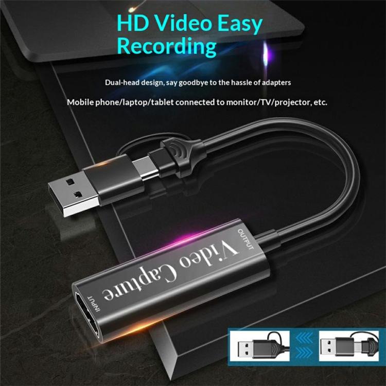 Adattatore streaming HDMI a USB/Type-C 2 in 1 HU-02A