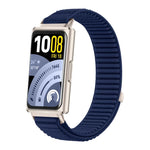 Cinturino per orologio in nylon intrecciato con chiusura a strappo e interfaccia metallica., For Huawei Band 11 / Band 11 Pro