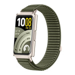 Cinturino per orologio in nylon intrecciato con chiusura a strappo e interfaccia metallica., For Huawei Band 11 / Band 11 Pro