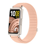 Cinturino per orologio in nylon intrecciato con chiusura a strappo e interfaccia metallica., For Huawei Band 11 / Band 11 Pro