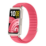 Cinturino per orologio in nylon intrecciato con chiusura a strappo e interfaccia metallica., For Huawei Band 11 / Band 11 Pro