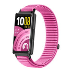 Cinturino per orologio in nylon intrecciato con chiusura a strappo e interfaccia metallica., For Huawei Band 11 / Band 11 Pro
