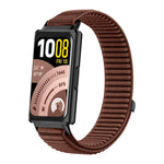 Cinturino per orologio in nylon intrecciato con chiusura a strappo e interfaccia metallica., For Huawei Band 11 / Band 11 Pro