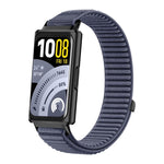 Cinturino per orologio in nylon intrecciato con chiusura a strappo e interfaccia metallica., For Huawei Band 11 / Band 11 Pro