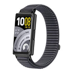 Cinturino per orologio in nylon intrecciato con chiusura a strappo e interfaccia metallica., For Huawei Band 11 / Band 11 Pro