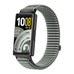 Cinturino per orologio in nylon intrecciato con chiusura a strappo e interfaccia metallica., For Huawei Band 11 / Band 11 Pro