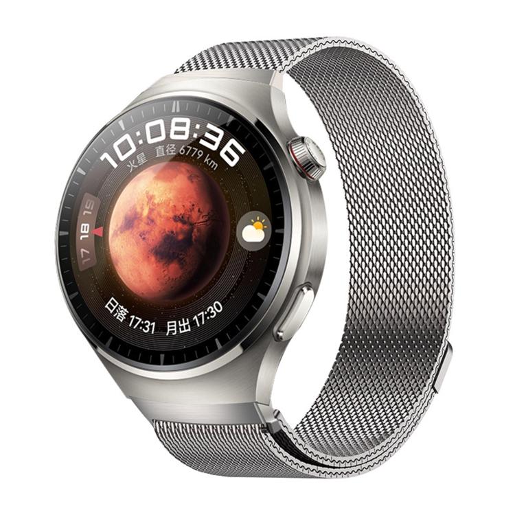 Pulsante Interfaccia senza soluzione di continuità Cinturino per orologio Milanese magnetico in acciaio inossidabile, For Huawei Watch 4 Pro