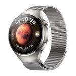 Pulsante Interfaccia senza soluzione di continuità Cinturino per orologio Milanese magnetico in acciaio inossidabile, For Huawei Watch 4 Pro
