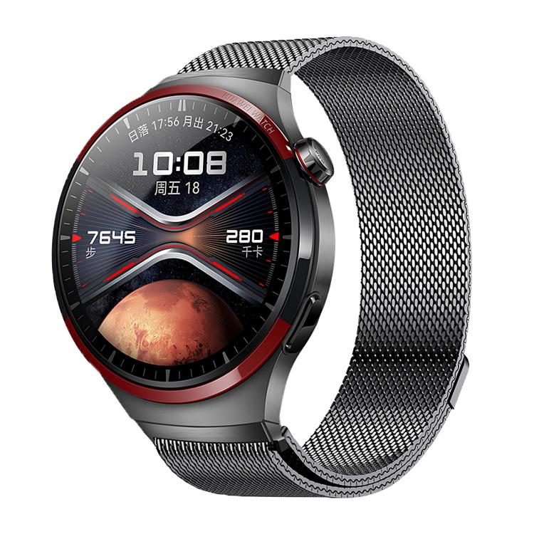Pulsante Interfaccia senza soluzione di continuità Cinturino per orologio Milanese magnetico in acciaio inossidabile, For Huawei Watch 4 Pro